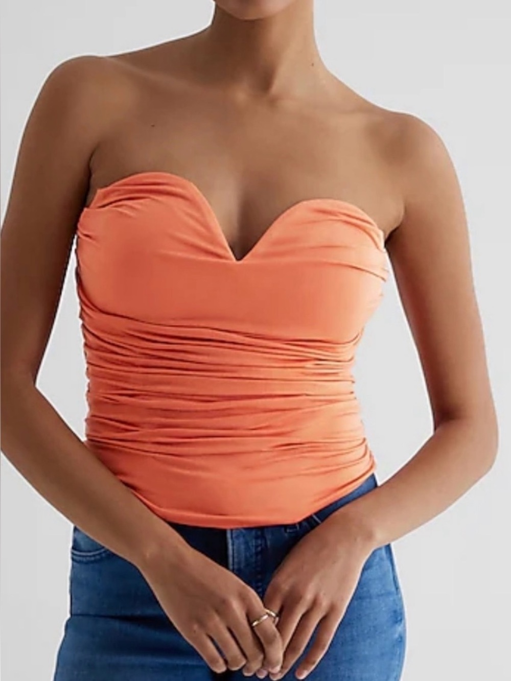 EXPRESS: Body Contour
Sweetheart Neck Corset Top coral sz s